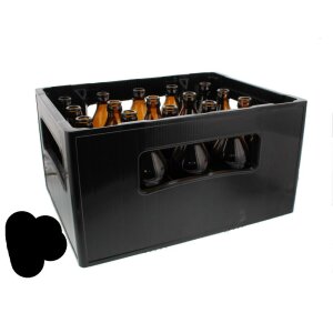 Beer box for 20 x 0.33 liters incl. bottles - Black