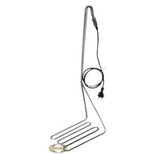 Stainless steel flat immersion heater with thermometer,...