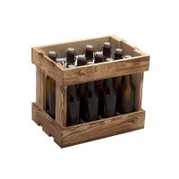 Swing top bottles (12 x 0.5 litre) in a mottled wooden box