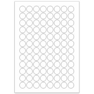 Adhesive labels, 20 mm circular, white, 960 labels (10...