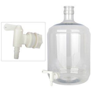 G&auml;rflasche PET 12 Liter mit Auslaufhahn
