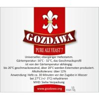 GOZDAWA Pure Ale Yeast 7 (PAY7)- oberg&auml;rige Trockenhefe 10 g