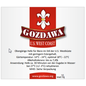 GOZDAWA U.S. West Coast - top-fermented dry yeast 10g