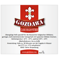 GOZDAWA Classic Belgian Witbier (CBW) - obergärige Trockenhefe 10g