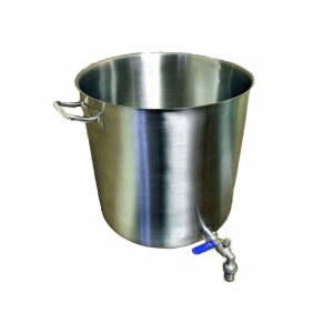 Stainless steel pot about 155 litre incl. lid and tap