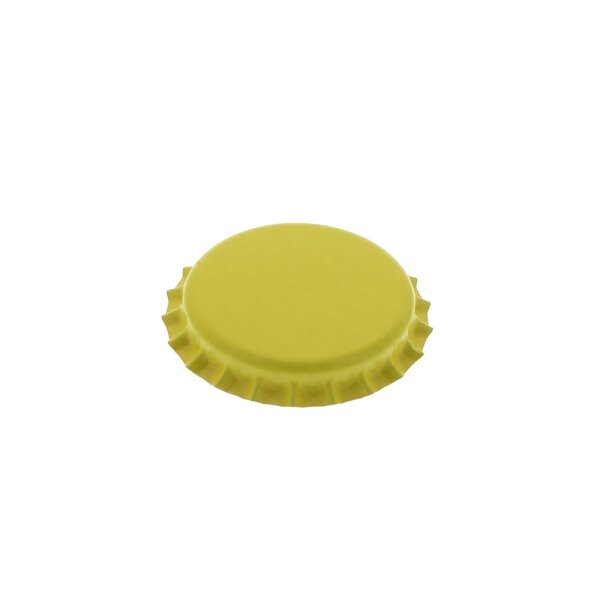Crown caps 26 mm - YELLOW, 100 pieces