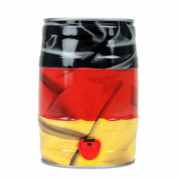 5-Liter-Party keg Black-Red-Gold with integrated tab