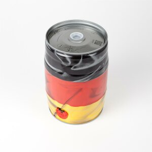 5-Liter-Party keg Black-Red-Gold with integrated tab