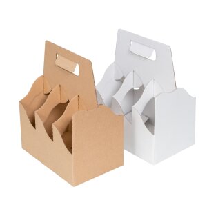 Bottle carrier made of cardboard six pack