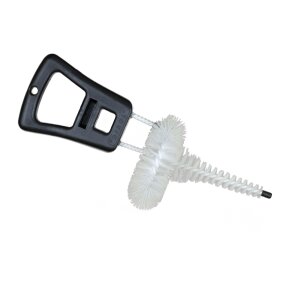 Head cleaning brush for flat / combi dispensing head