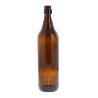 6 flip-top bottles 1 liter brown - incl. Clip-lock